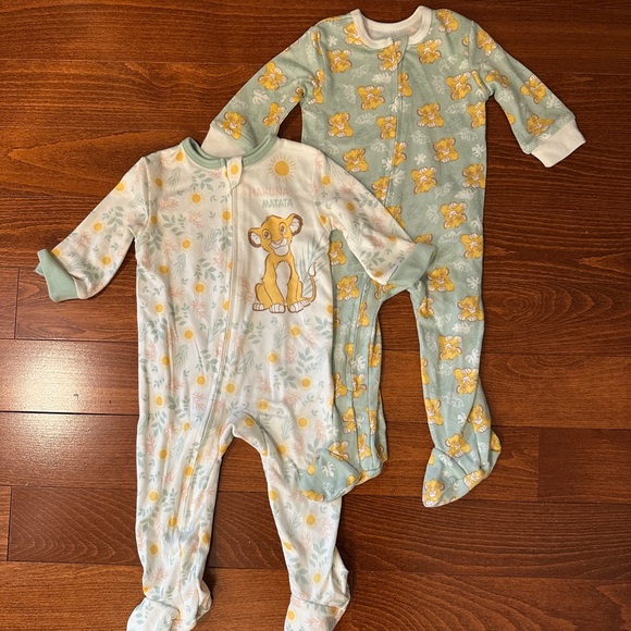 Disney Other - Disney Baby Lion King One-Piece Footed Pajama Bundle